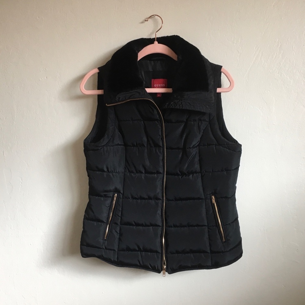NWT Guess Monifa Vest Jet Black size M